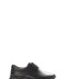 Black Leather Raised-Sole Casual Sneakers for Men | Wessi