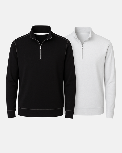 Buki Cinqo Travel Half Zip 2-Pack - Black/White