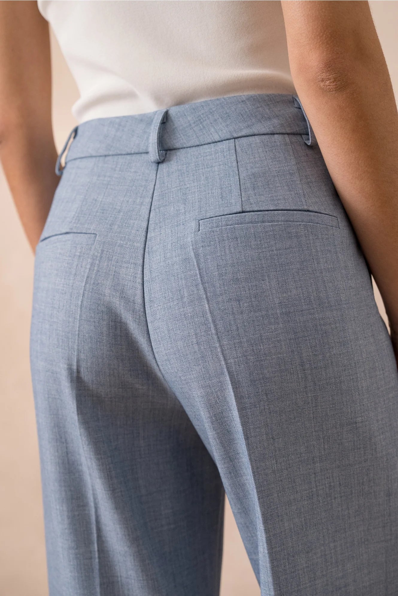 [Heather] Wide-Leg Tailored Trousers