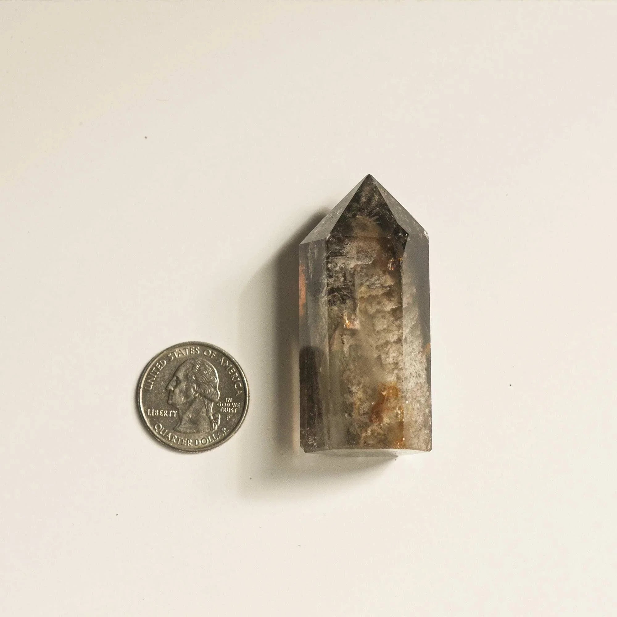 Hematite Phantom Quartz Crystal Tower | Short