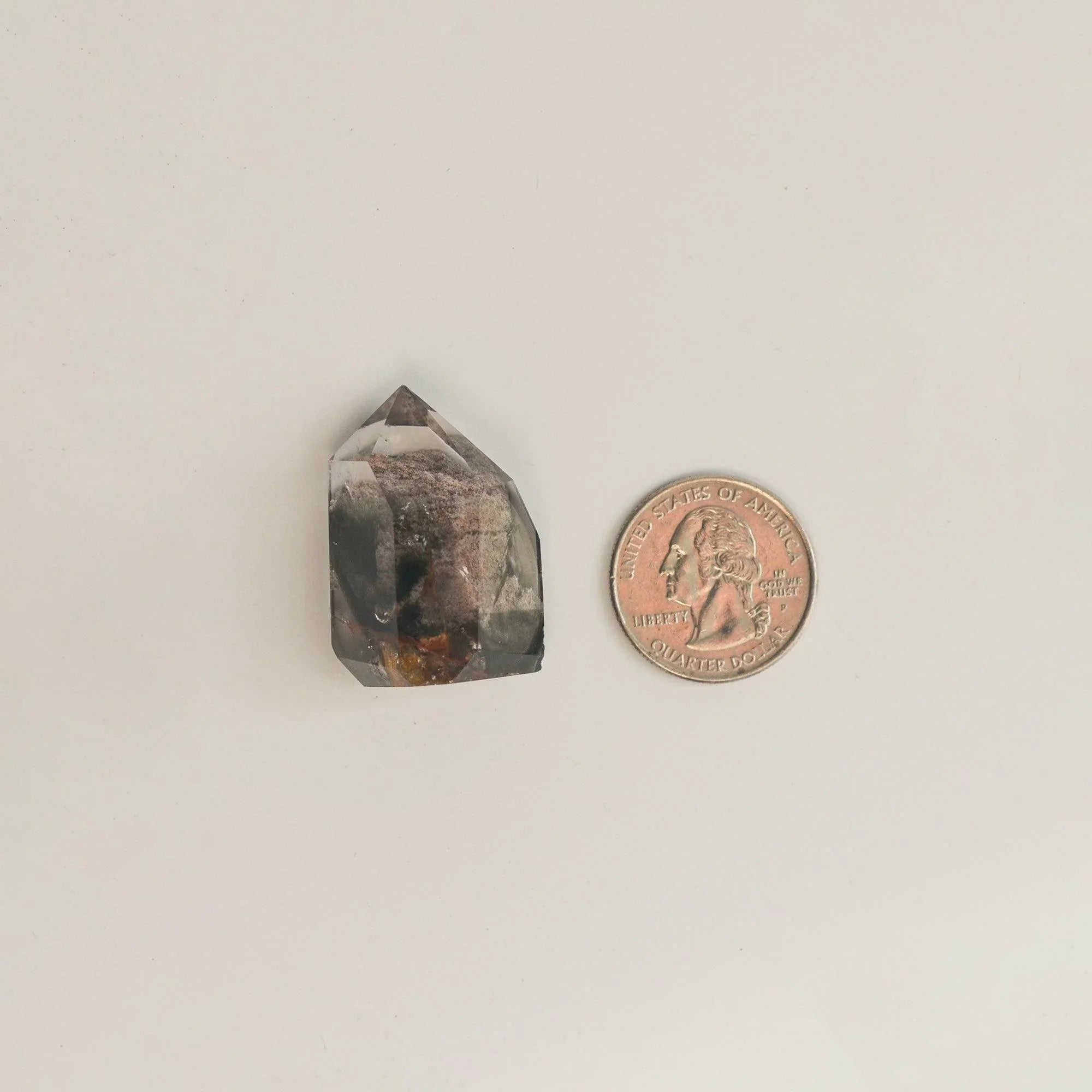 Hematite Phantom Quartz Crystal Tower | Short