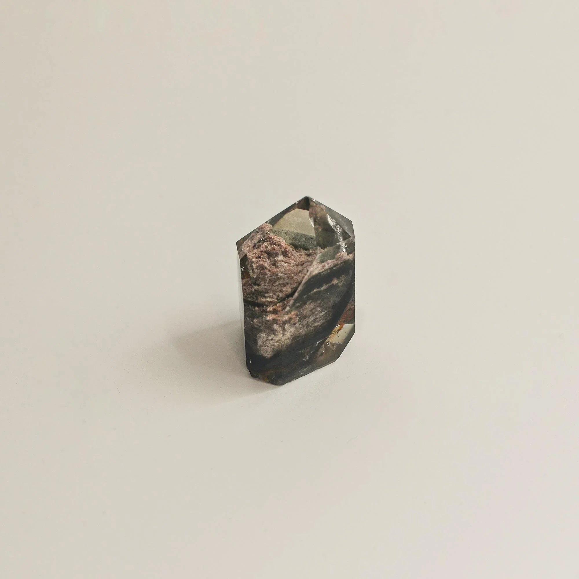 Hematite Phantom Quartz Crystal Tower | Short