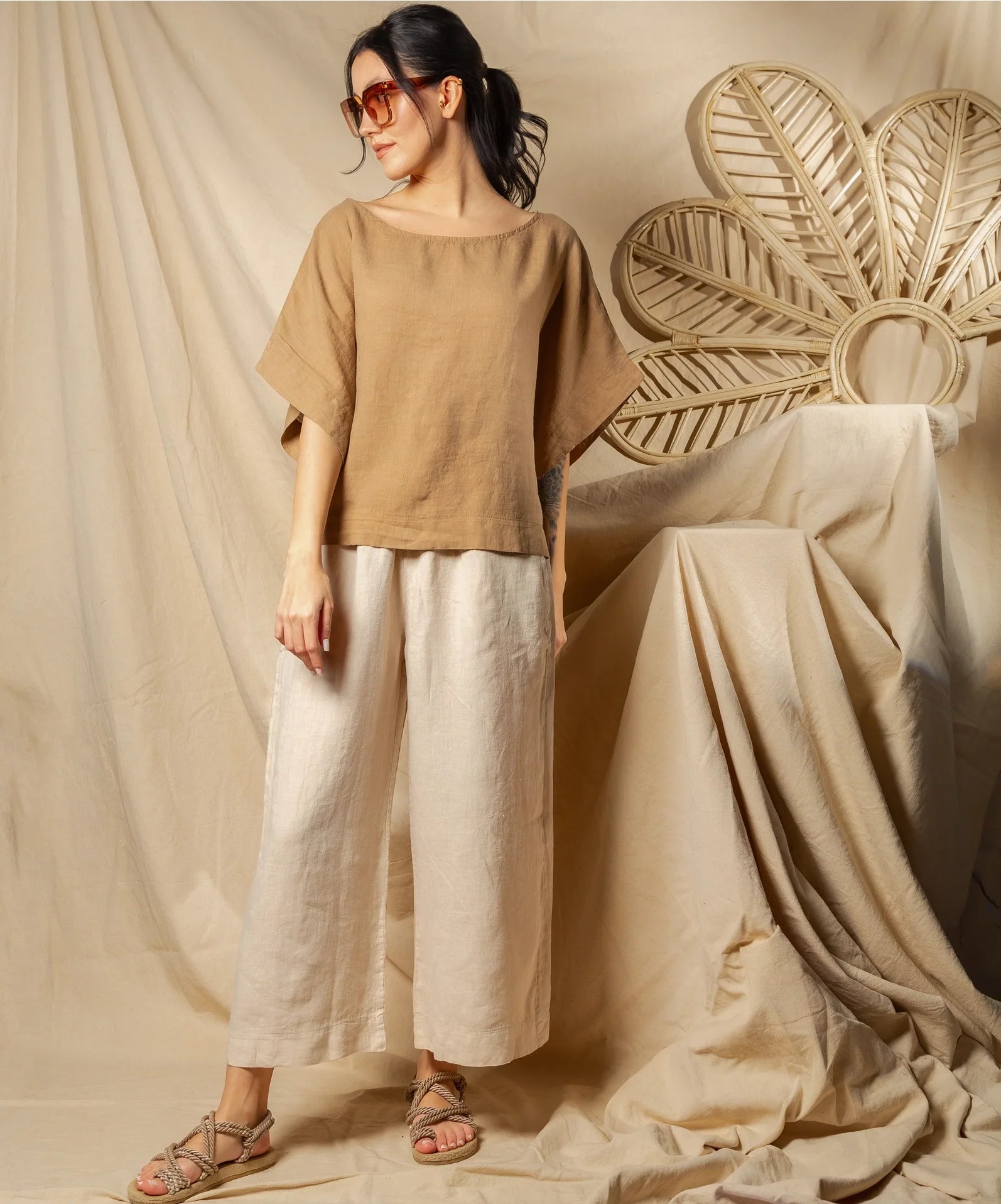 High Waisted Linen Pants