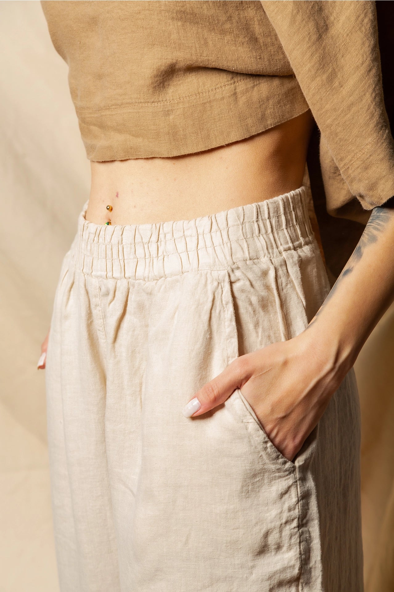 High Waisted Linen Pants