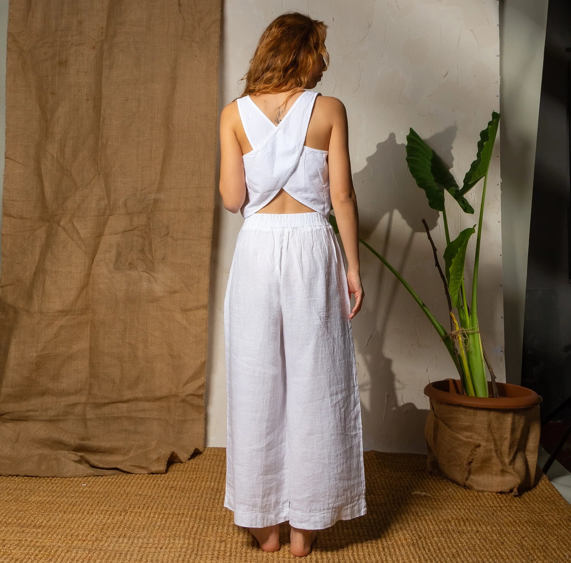 High Waisted Linen Pants