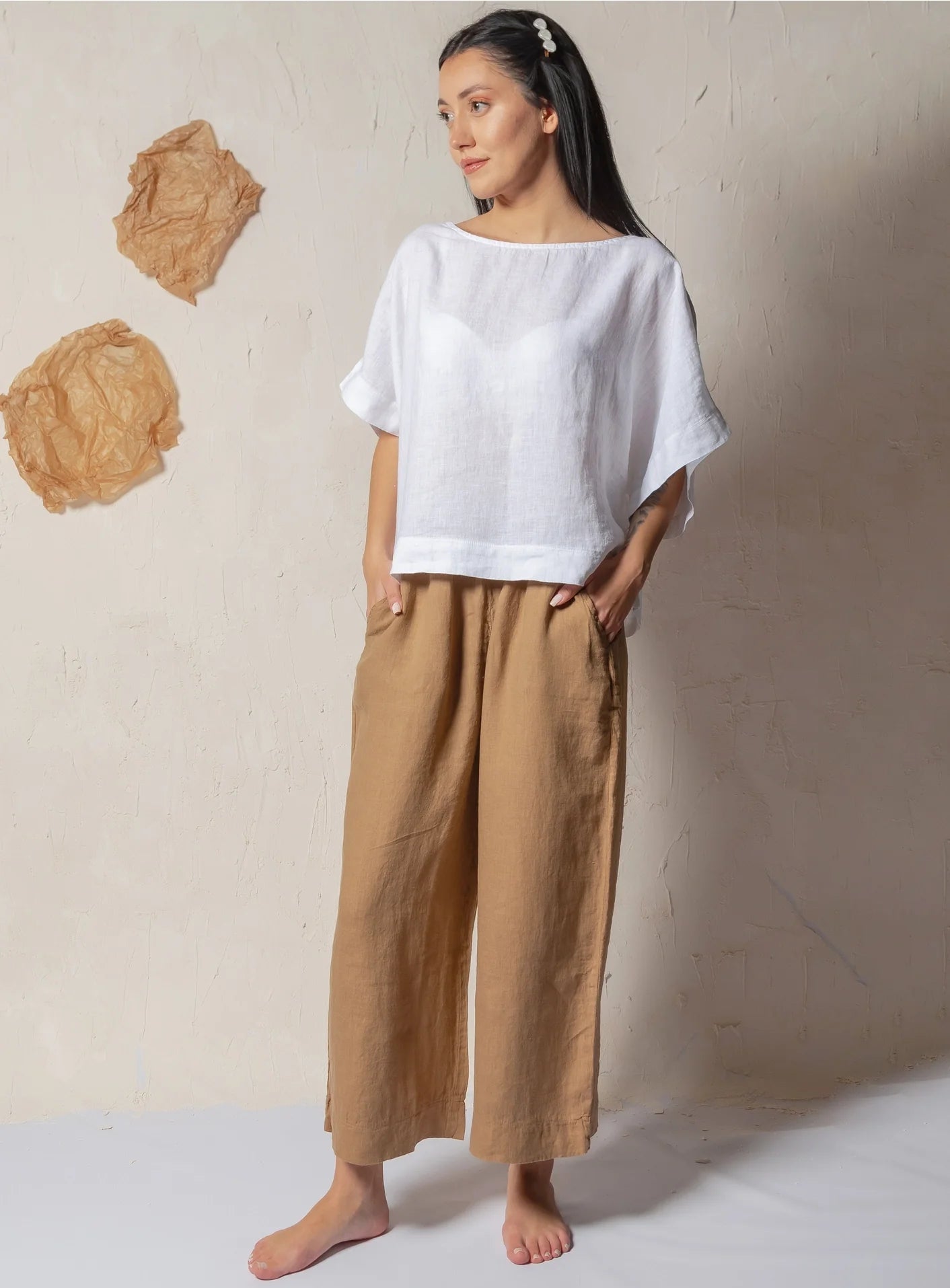 High Waisted Linen Pants