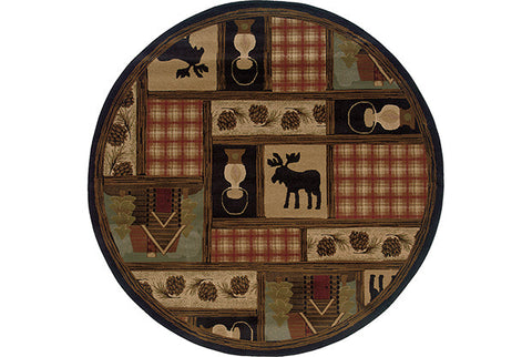 Flourish Decorative Rug - Red / Brown / Gray / Black