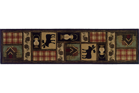 Flourish Decorative Rug - Red / Brown / Gray / Black
