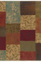 Flourish Contemporary Rug - Burnt Red / Tan / Brown / Olive / Blue
