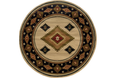 Flourish Kazak Rug - Tan / Cream / Olive / Burnt Red