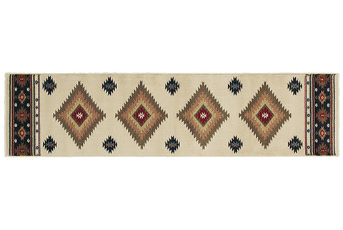 Flourish Kazak Rug - Tan / Cream / Olive / Burnt Red
