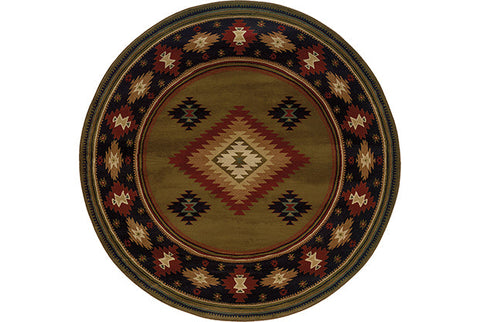 Flourish kazak Rug - Tan / Brown / Olive / Burnt Red