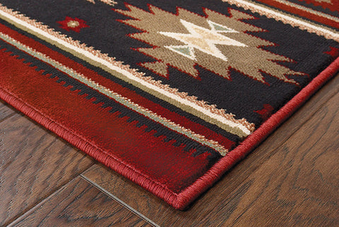 Flourish kazak Rug - Burnt Red / Brown / Peach / Mellow Yellow