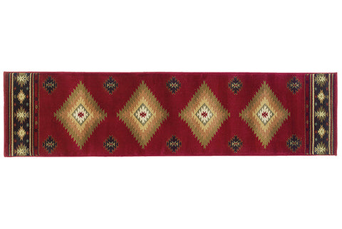 Flourish kazak Rug - Burnt Red / Brown / Peach / Mellow Yellow