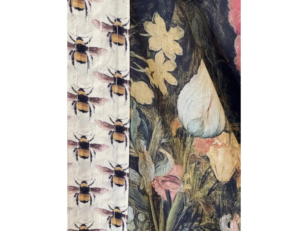 I Dream in Flowers Bamboo Duster Kimono Robe with Bees