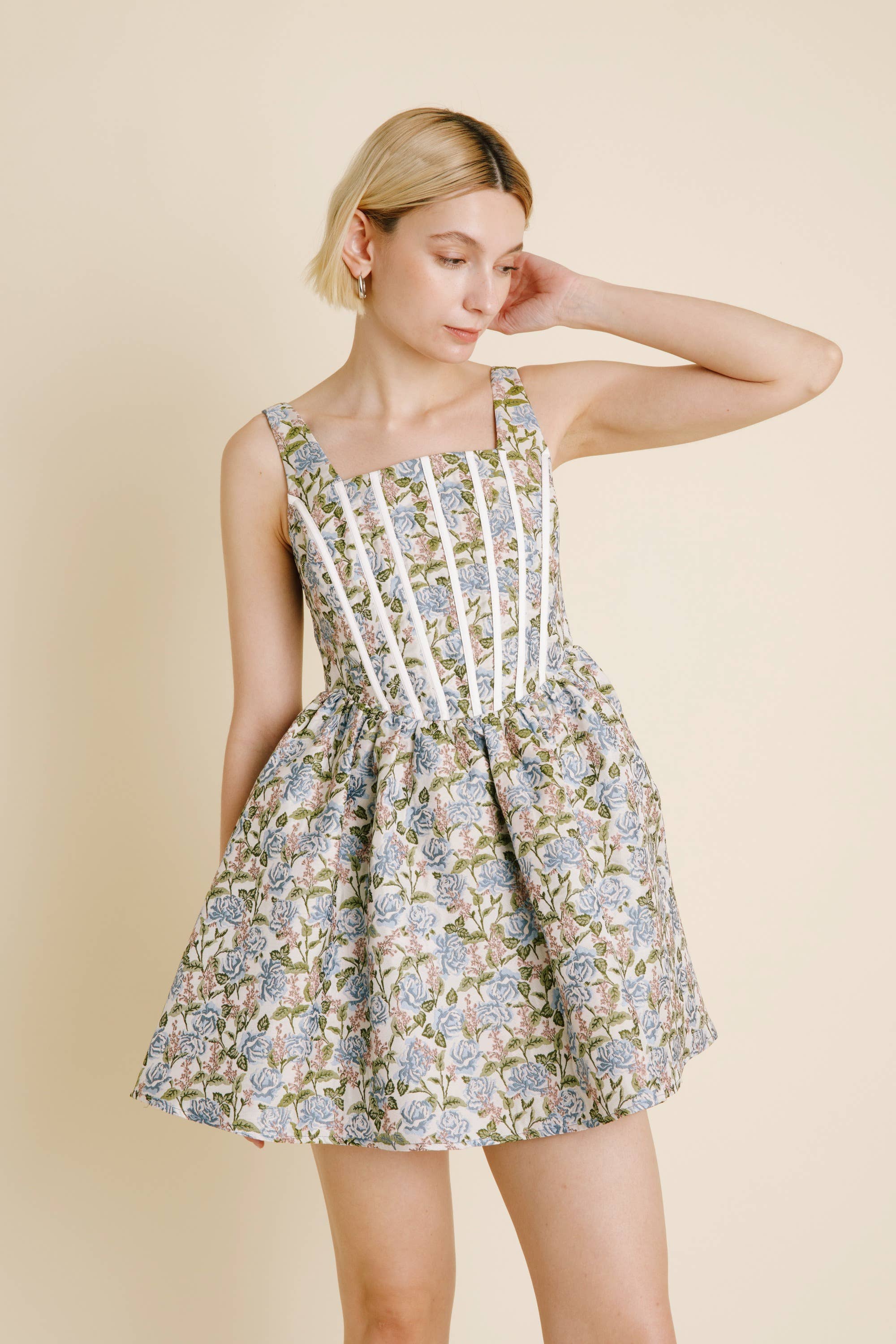 Jaquard Corset Mini Dress