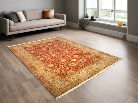 Sultanabad 100% wool Hand Made Rug - size 9" x 12"  (P)