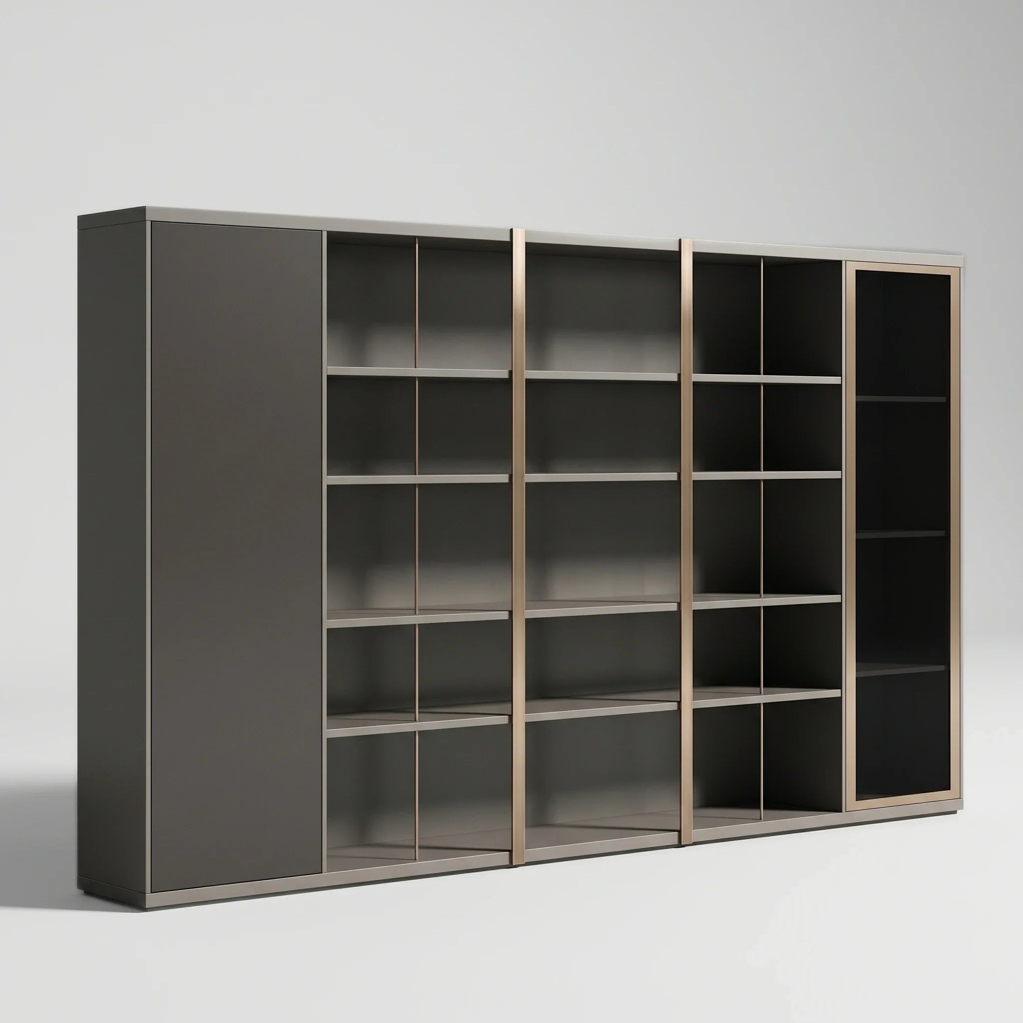 Langford · Office Shelves w/ Lighting & Wardrobe Storage