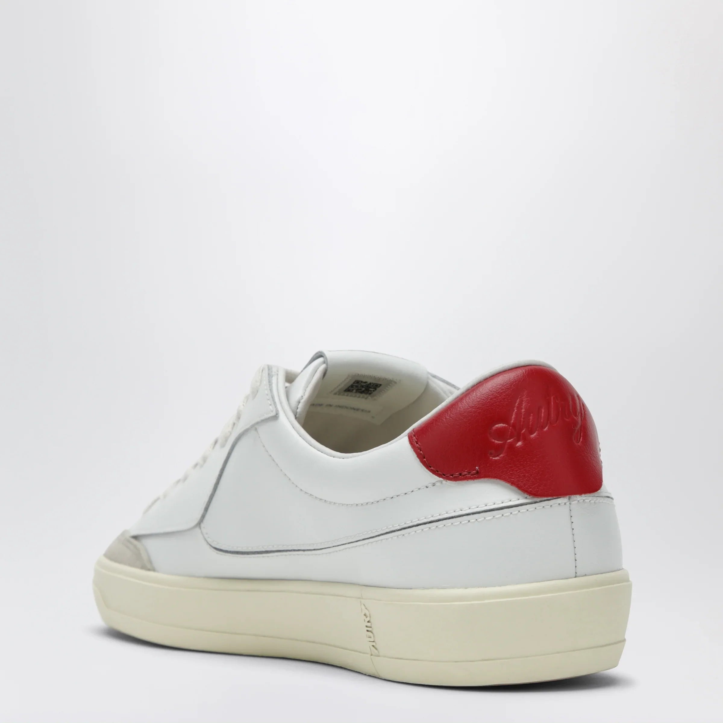 Leather Suede Sneakers White Red Comfortable Everyday Wear