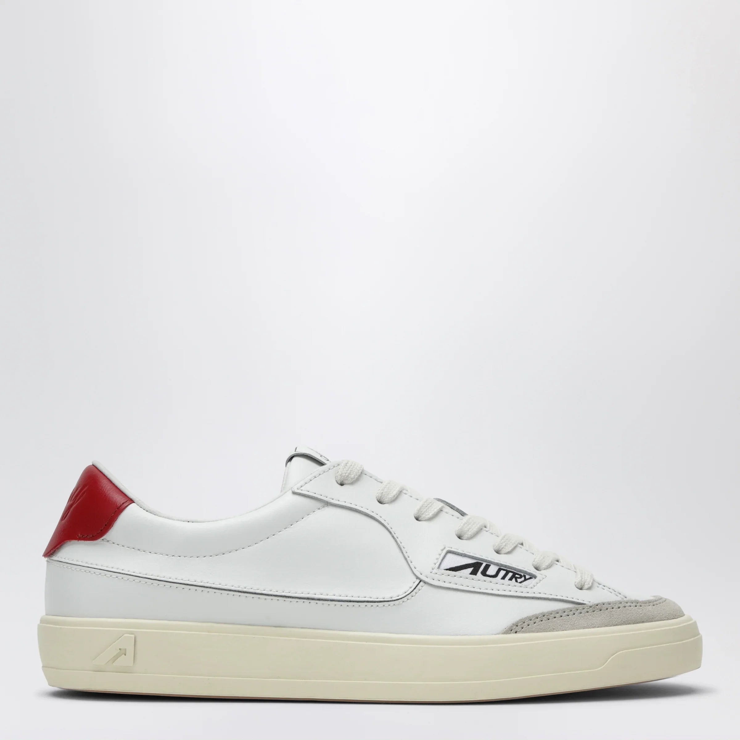 Leather Suede Sneakers White Red Comfortable Everyday Wear
