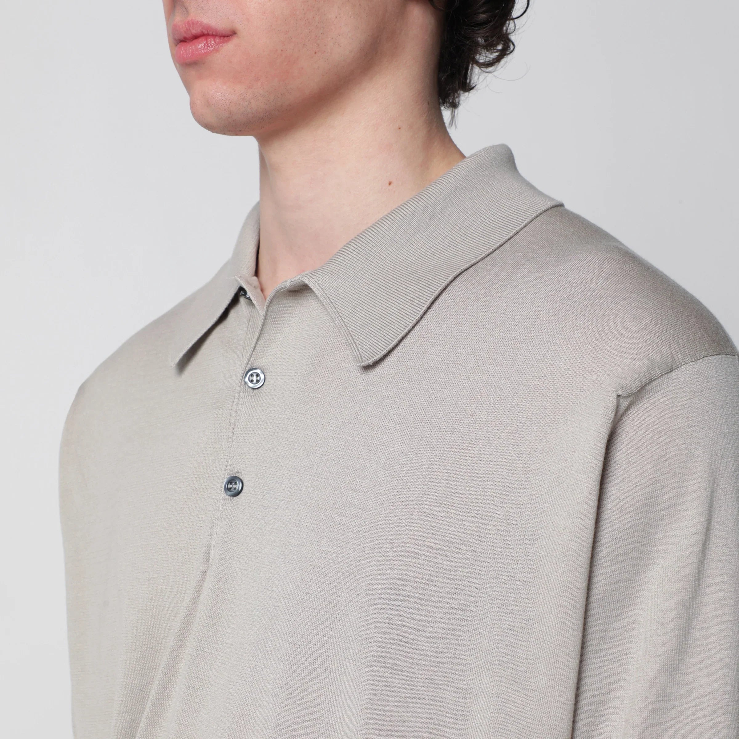 Light Beige Cotton Polo Shirt for Summer Comfort