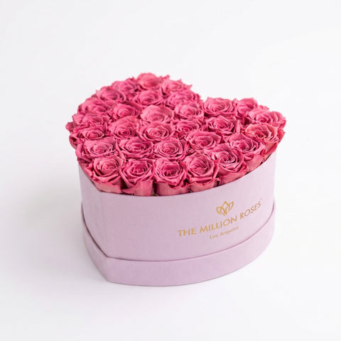 Heart Light Pink Suede Box | Orchid Roses