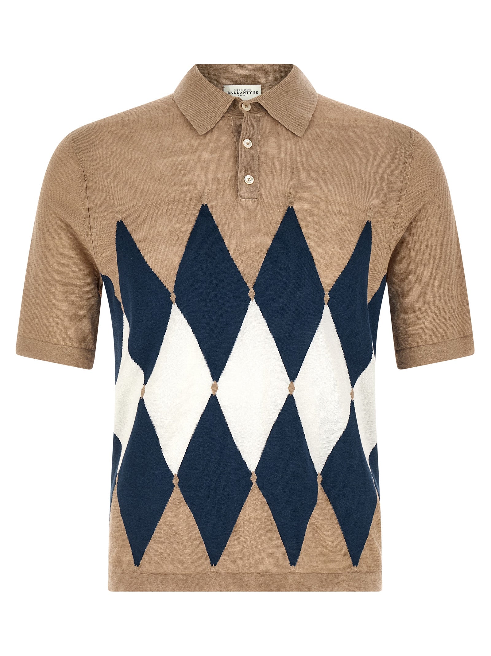 Linen Cotton Argyle Polo Shirt for Summer Comfort