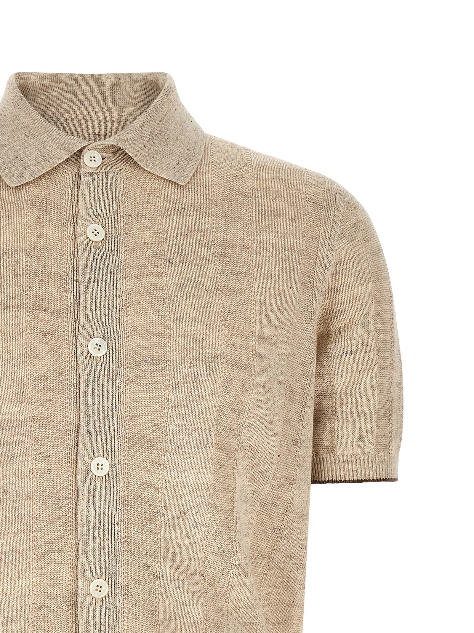 Linen Cotton Ribbed Shirt for Summer Comfort