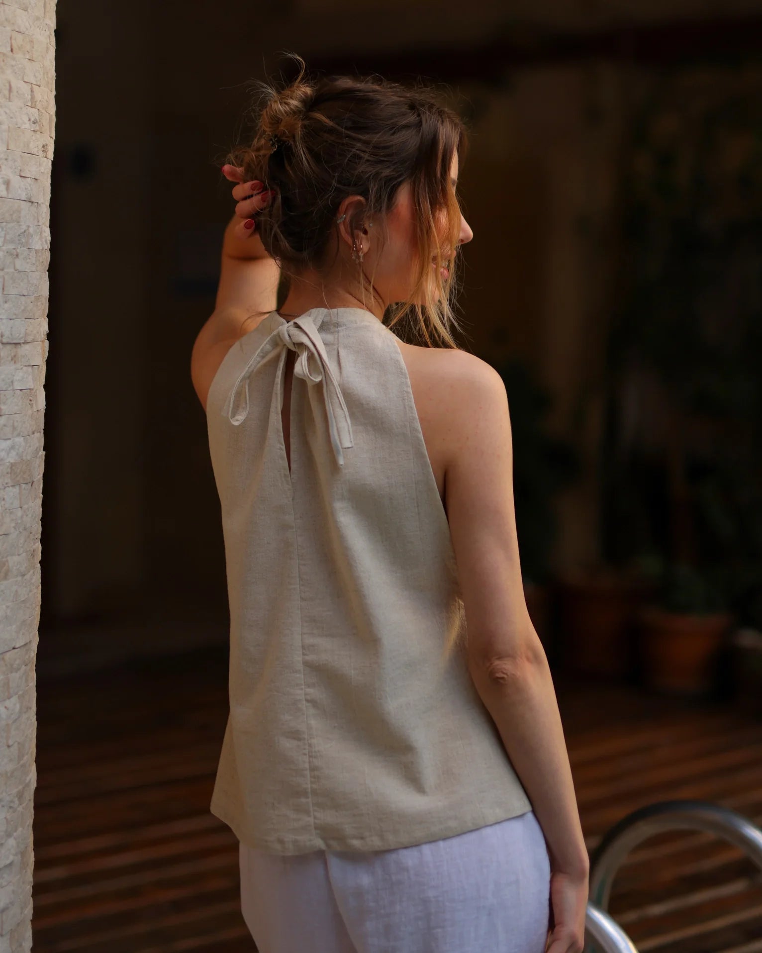 Linen Halter Top