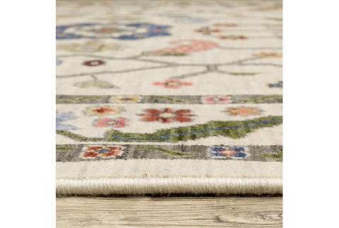 Medalia Area Rug -  Cream. Sage Green. Blue. Yellow