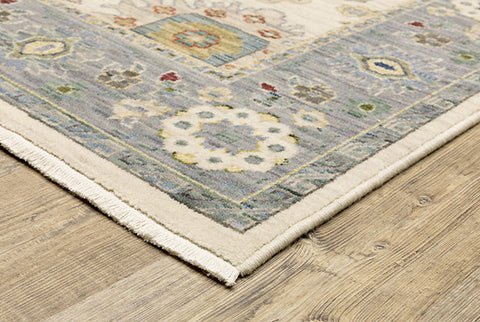 Medalia Area Rug - Cream. Blue Gray. Yellow