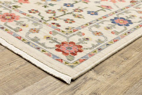 Medalia Area Rug -  Cream. Light Blue. Peach. Yellow