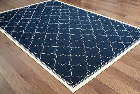 Medalia Marina Indoor / Outdoor Rug - Navy / Cream