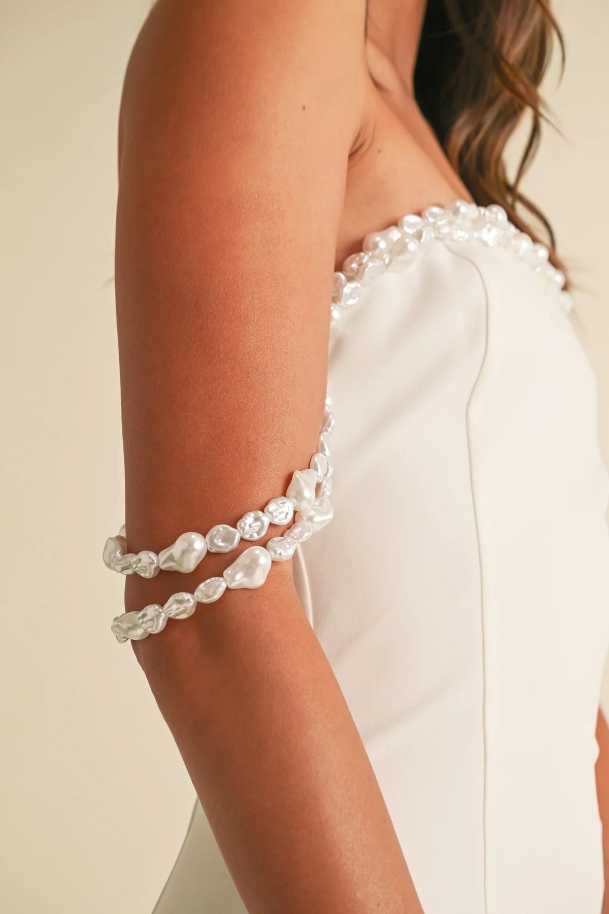 Maxi Slit Dress with Detachable Beaded Sleeve