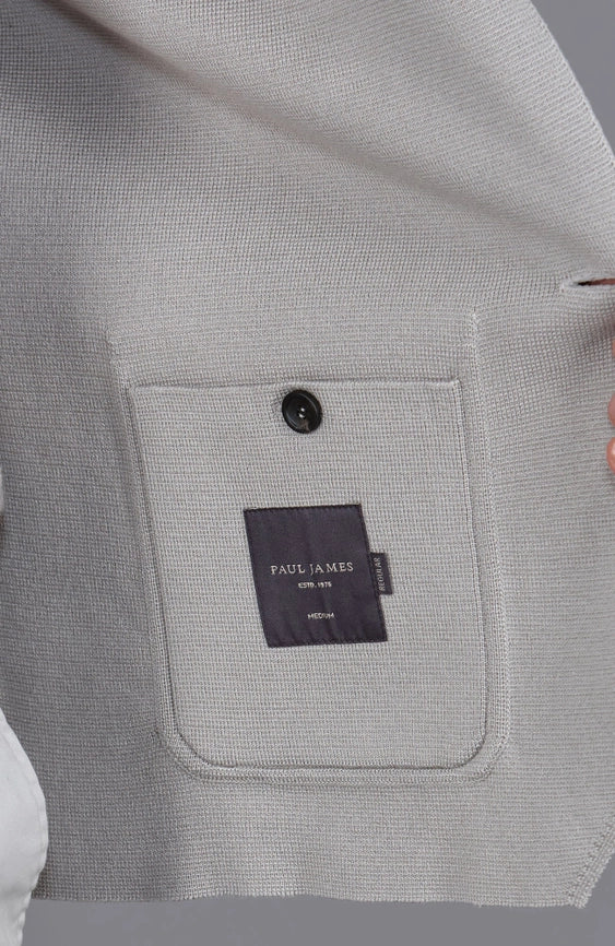 Mens Lightweight Mercerised Cotton Knitted Blazer  Light Taupe