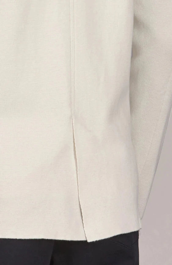 Mens Lightweight Organic Cotton Linen Knitted Blazer  Off White