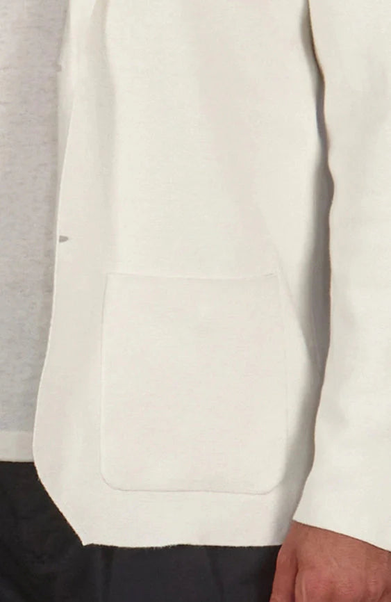 Mens Lightweight Organic Cotton Linen Knitted Blazer  Off White