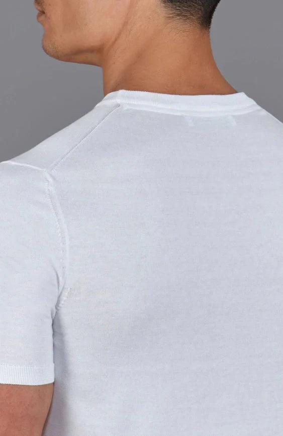 Mens Superfine Mercerised Cotton Knitted T-Shirt White