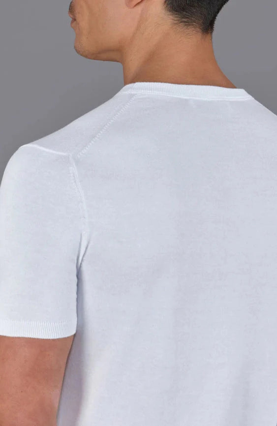 Mens Ultra Fine Cotton Knitted Pocket T-Shirt White