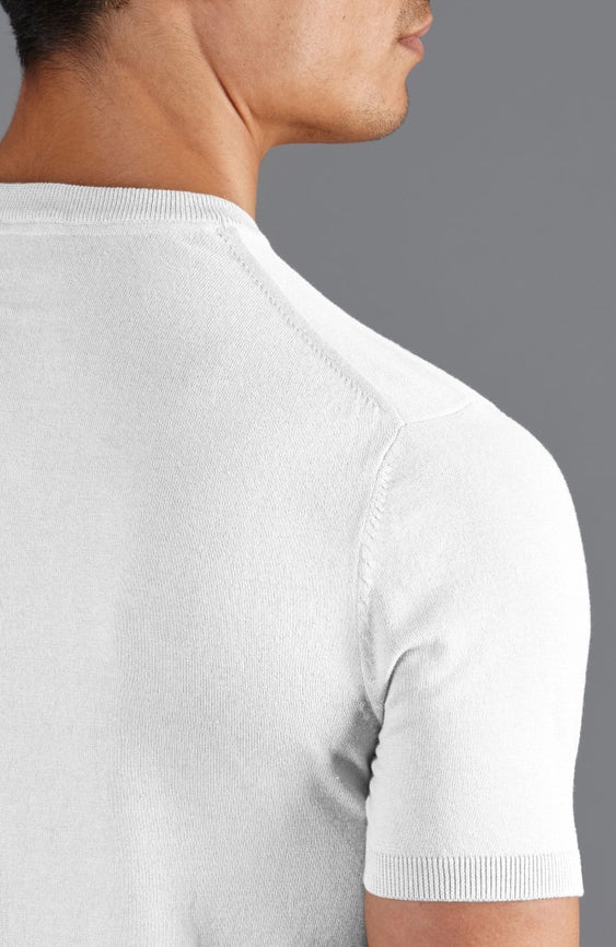 Mens Ultra Fine Cotton Knitted T-Shirt  White