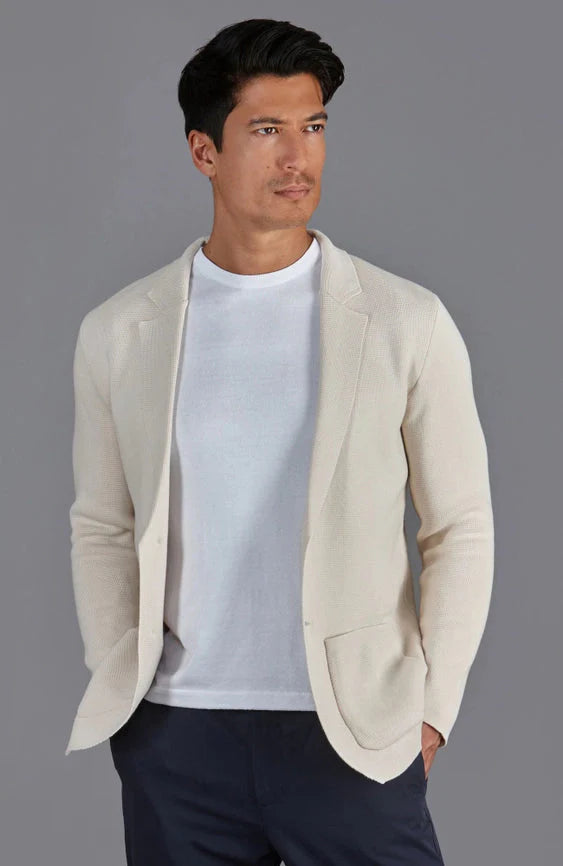 Mens Ultra Fine Cotton Knitted T-Shirt  White