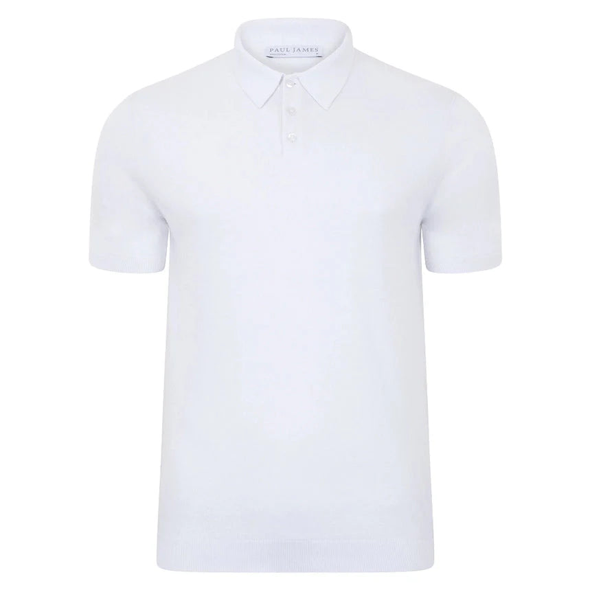 Mens Ultra Fine Cotton Short Sleeve Polo Shirt White