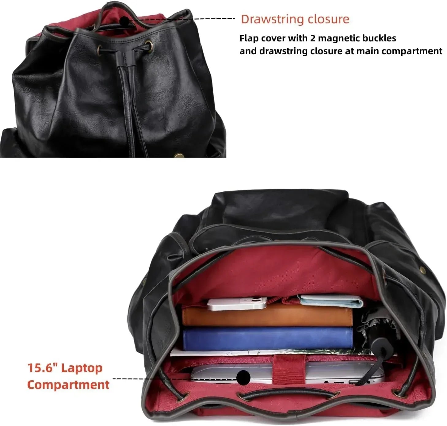 Men's Vegan Leather Backpack – Professional Laptop Carry