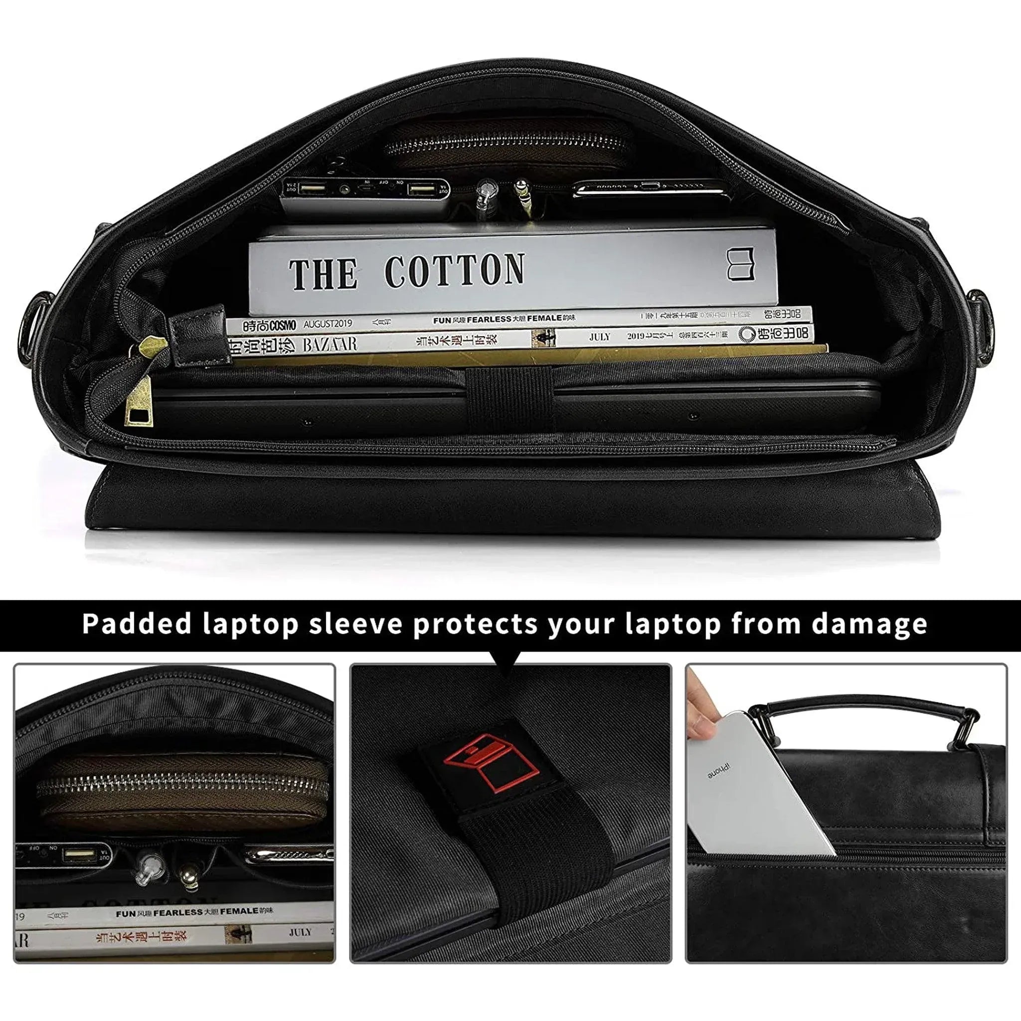 Men's Vegan Leather Messenger Bag – Professional Laptop Carry