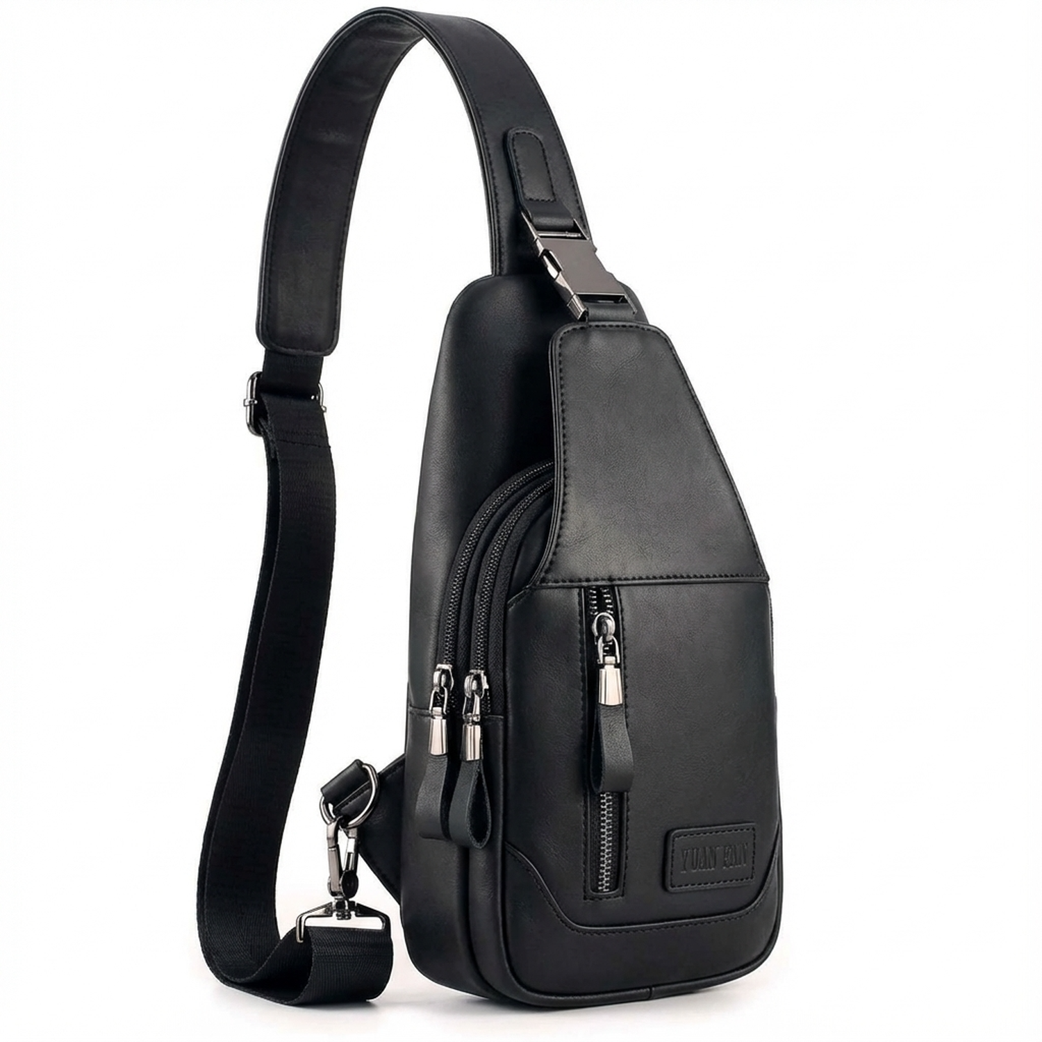 Men's Vegan Leather Sling Bag – Compact Travel Carry