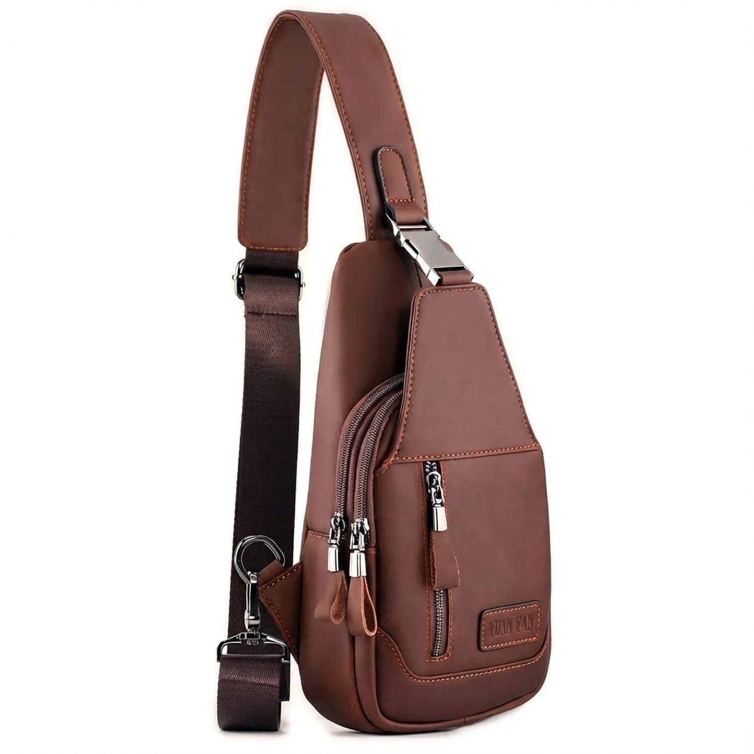 Men's Vegan Leather Sling Bag – Compact Travel Carry