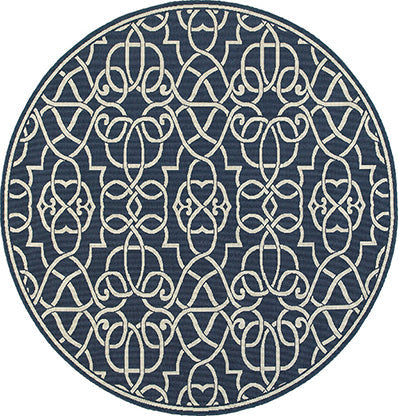Medalia Meridian Indoor / Outdoor Rug  Navy/White