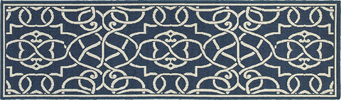 Medalia Meridian Indoor / Outdoor Rug  Navy/White