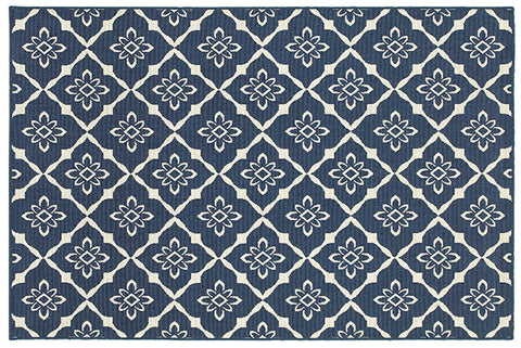 Meridian Indoor / Outdoor Rug - Navy / Off-White