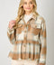 Peplum Fringe Plaid Jacket - Latte